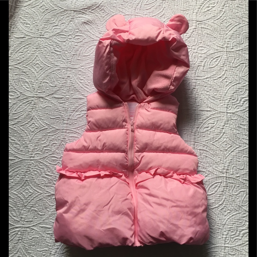 Gymboree Baby Girl Light Pink Vest Hood Ears Sz 2T